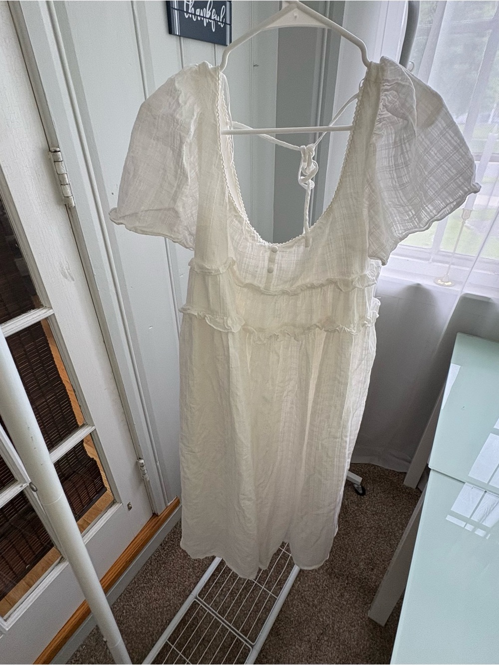 Midi Ruffle-Smock Dress, S - Picture 2 of 6